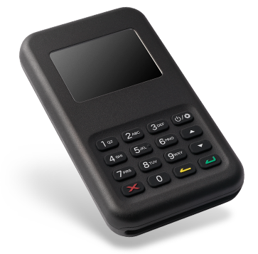 The WisePad3 terminal with a keypad and color screen.